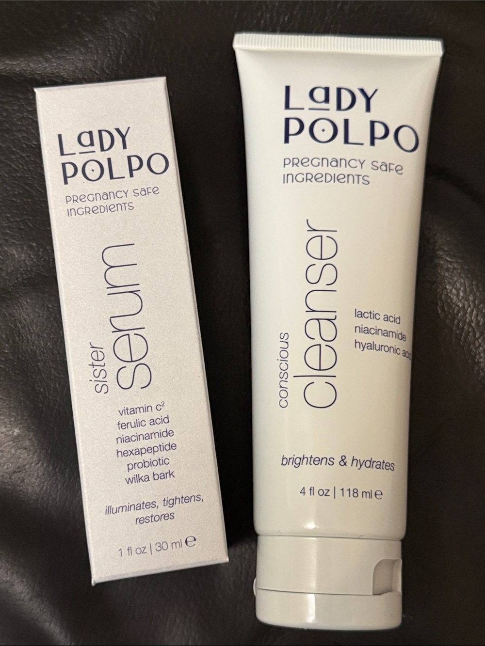 NWT Lady Polpo Skincare Duo Pregnancy Safe Vitamin C Serum & Face Cleanser Set